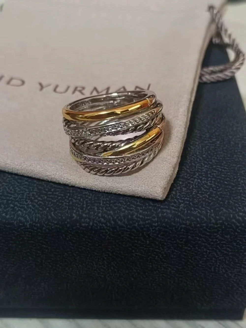 David Yurman Two-Tone Ring -Silver